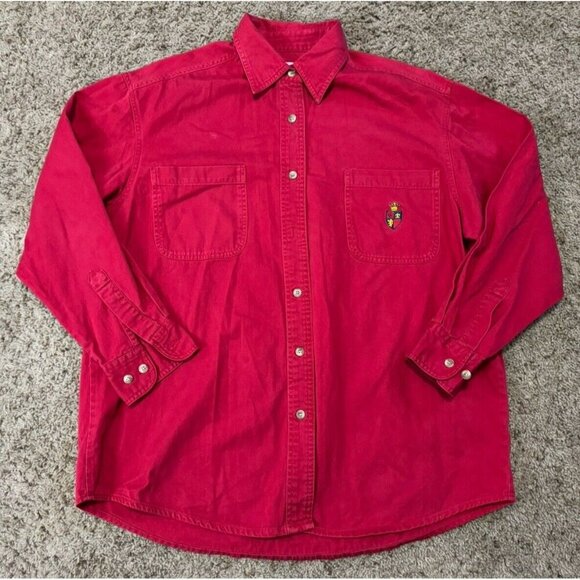 CAROLINA BLUES Button Front Shirt Logo Casual Preppy Basic Western Sz 16W READ - Picture 1 of 8